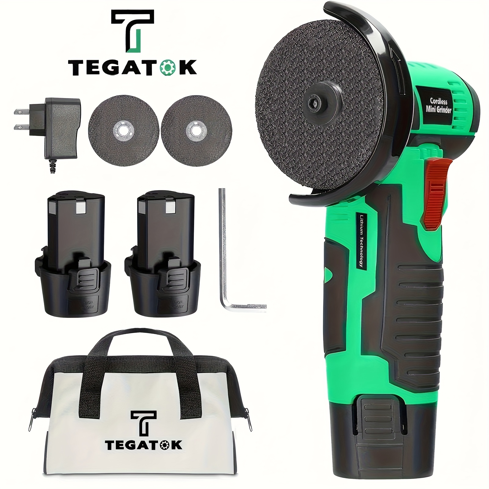 12V 500W Mini Brushless Angle Grinder with Rechargeable Lithium Battery