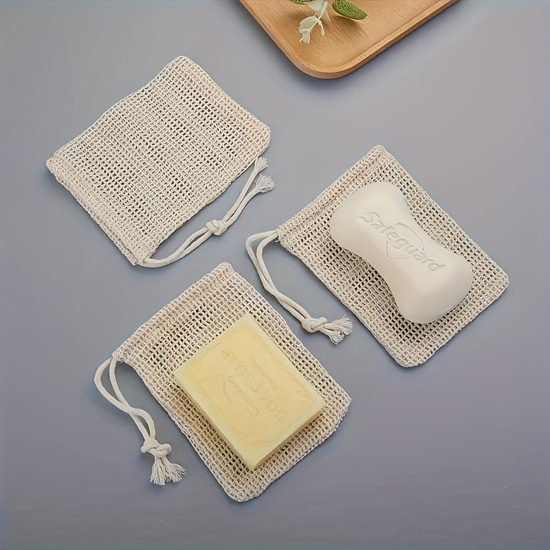 Set of 2, Premium Soap Box Collection Featuring Natural Mesh Foam Bags, Perfect for Facial Use And Showers. Gentle And Reusable, It Makes a Great Option for Home Spa Treatments And Travel Gifts for Those with Sensitive Skin