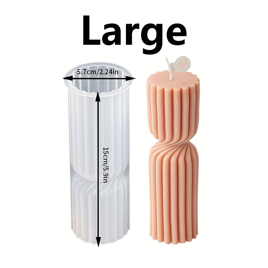 TEMU [resin Mold] Silicone Ribbed Timer Pillar Candle Mold - Column Design, Round Shape For Aesthetic Table Decor And Housewarming Gift Crafting,