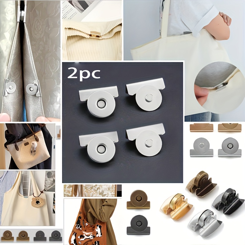 TEMU 2pcs Stainless Steel Magnetic Snaps In Black, Golden, Silver, And Bronze- Ideal For Bags, Boxes, Curtains And More- Durable And , Secure Closure