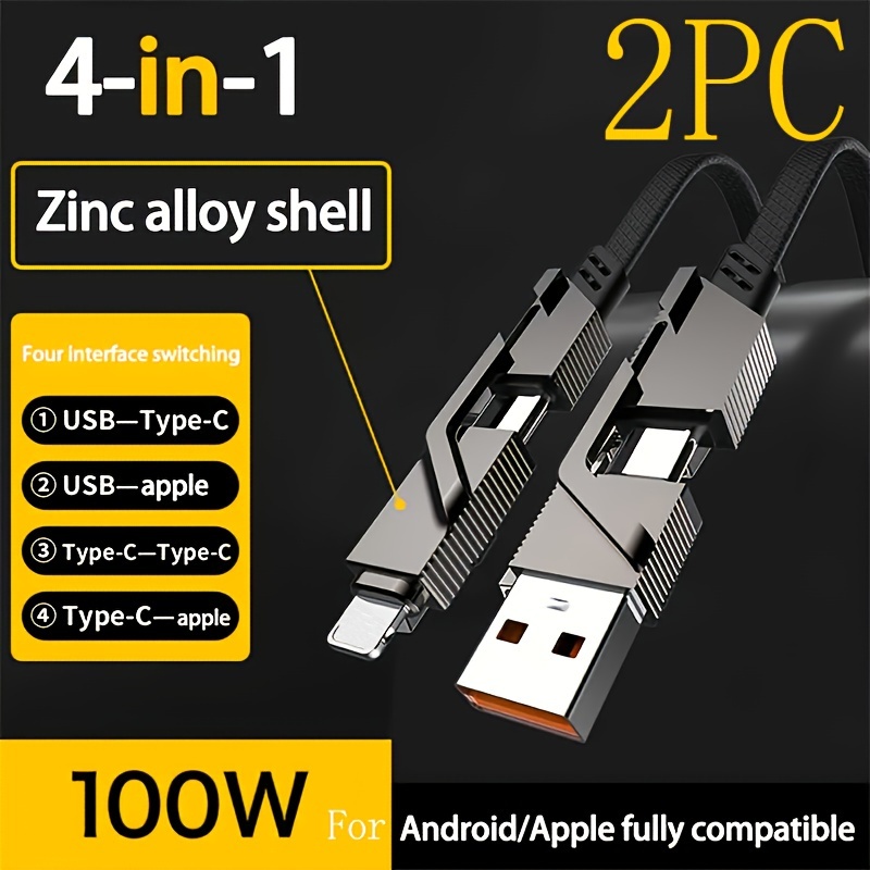 

2- 100w 2--2 Multifunctional Charging - Charging Pd Is Suitable For Iphone 15/14/13/12/11//xs/xr, Ipad, Samsung, Tablet Computer, Phone, Etc.