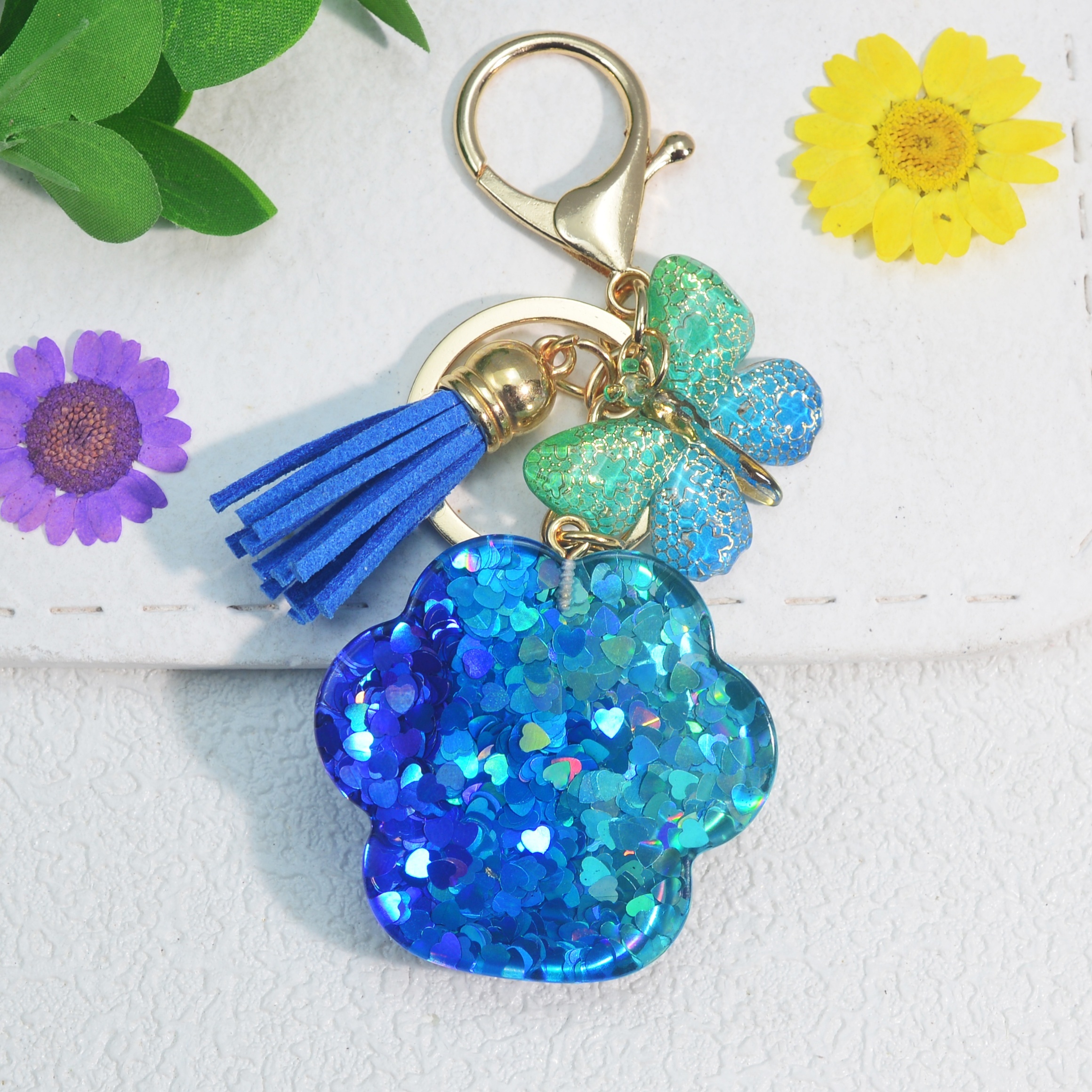 a   animal   shaped drop shaped   tassel ladies bag car key chain pendant birthday holiday gift details 6