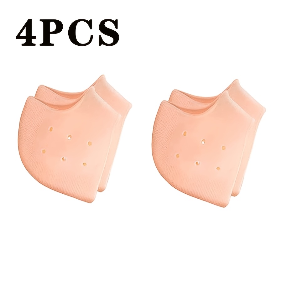 TEMU Set Of 4 Heel Guards, Made From Soft And Breathable Material, Designed To Moisturize Your Feet. Ideal For Use With Socks, Help Prevent And