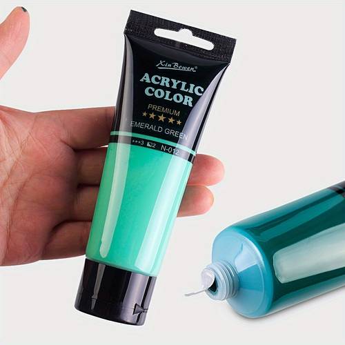 12 colors acrylic paint set rich pigments 12 basic acrylic colors tubes 75ml 2 63oz art craft paints for canvas supplies each color pattern is random