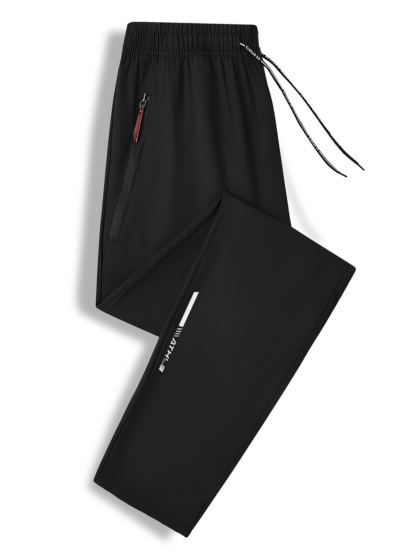 1pc Men'S Plus Size Sports Joggers - Comfortable & Adjustable, Ideal for Outdoor Fitness & Running, Casual Wear Pants with Zipper Detail, Plus Size Joggers, PLUS SIZE