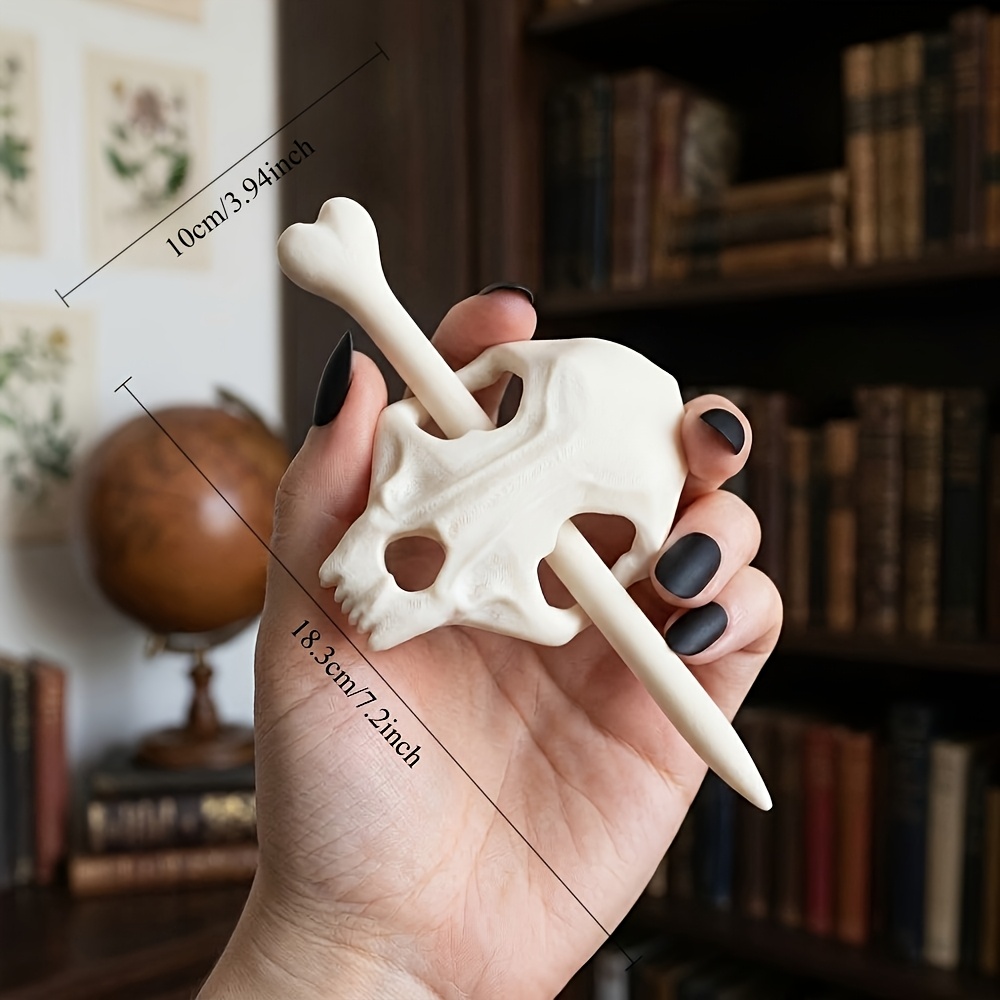 TEMU 3d Printed Hair Stick, Gothic & Bone Hair Pin, Unique Bun Holder Hair Accessory For Halloween, Cosplay, Costume Parties, Festivals & Daily
