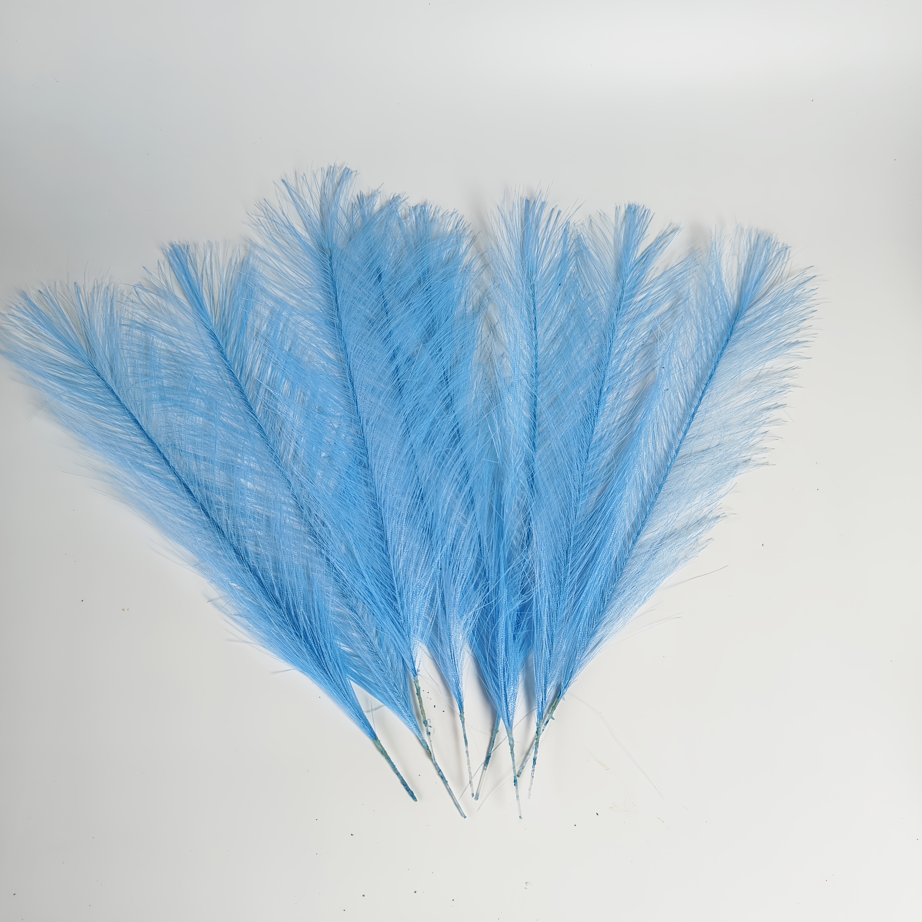 8 Pack Artificial Reed Grass Stems - 15.7 Inch Tall Bohemian Lake Blue & Sky Blue Fluorescent For Home Decor, Wedding, Party, Aquarium - Durable Plastic/ Reeds (lake Shoreline Decoration)