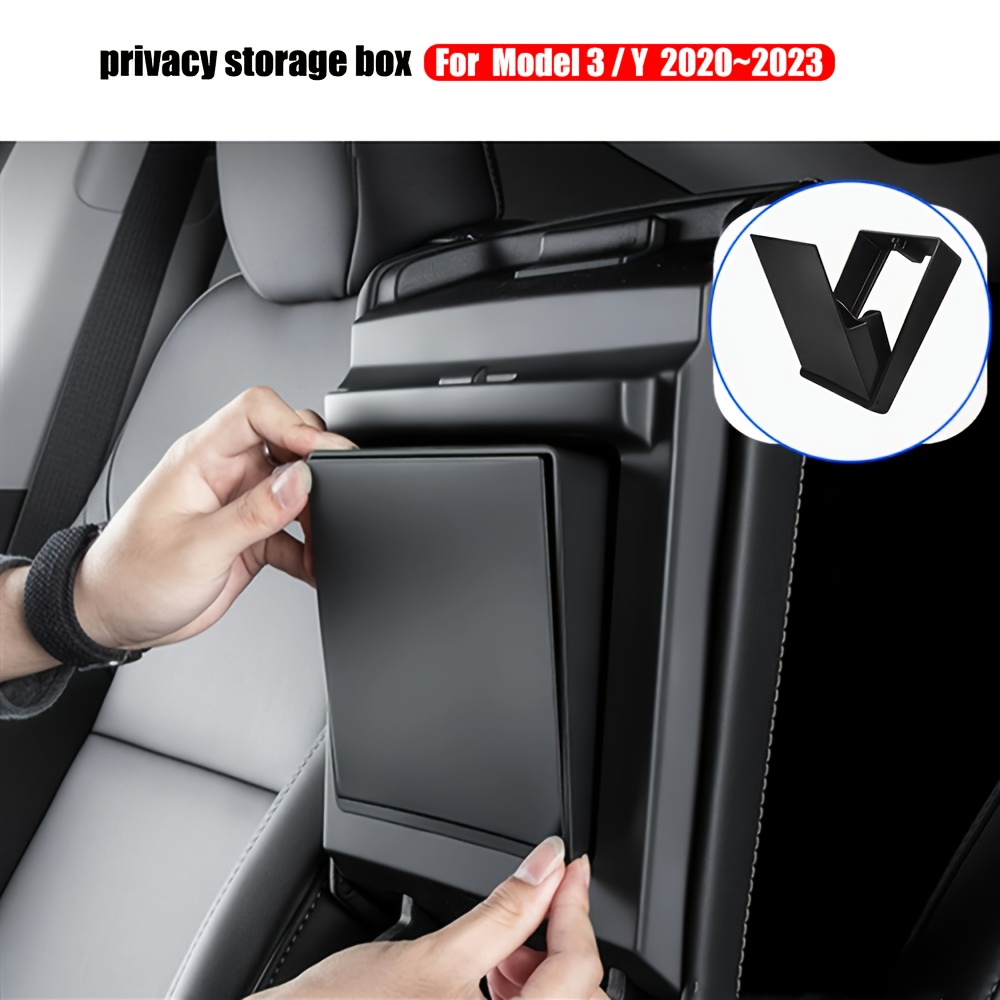 Octomo for Tesla Model Y Accessories 2023-2020 - 2PC Under Seat Storage Box  Tray for Tesla Y, Felt Texture Hidden Storage Bin Box