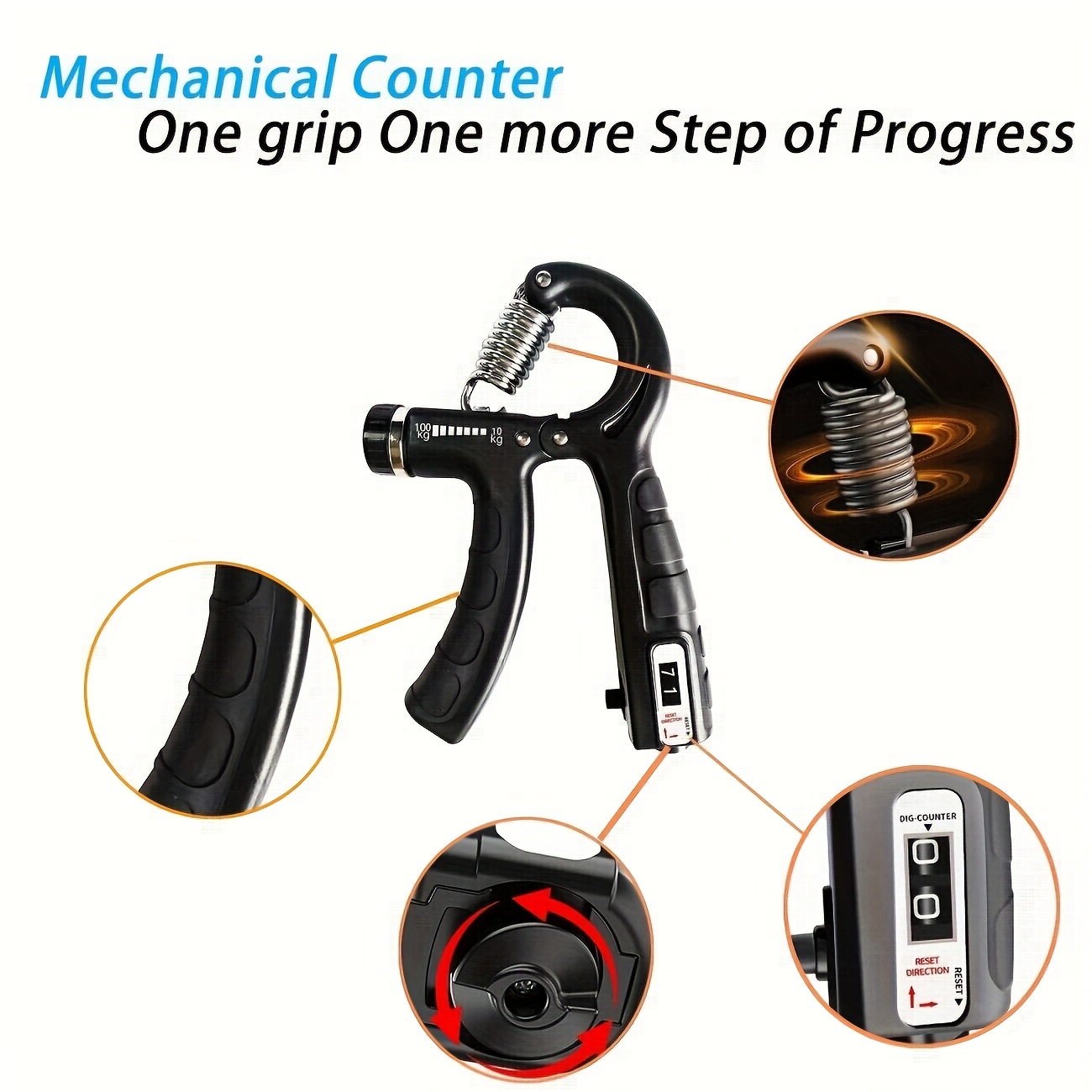back to school summer deal 1 count grip strengthener adjustable 11 02 220 46lb heavy spring fitness equipment accessory Product details 3