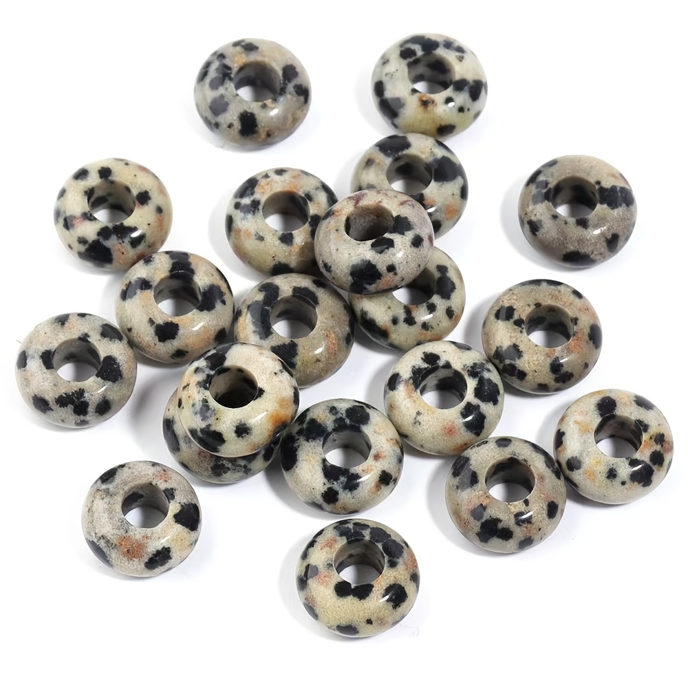 TEMU 20 piezas de cuentas de ábaco con motas naturales, adecuadas para hacer joyería DIY, cuentas naturales con motas y patrones para pulseras,