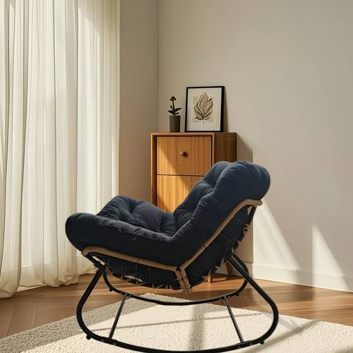 outdoor rocking chair patio egg rocking chair indoor papasan chair rattan wicker lounge chair modern royal chair for bedroom living room porch garden