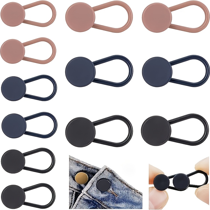 12pcs Waistband Extender With Buttons For Pants, Jeans, Skirts - Adjustable Belt Extender With Buttons ()
