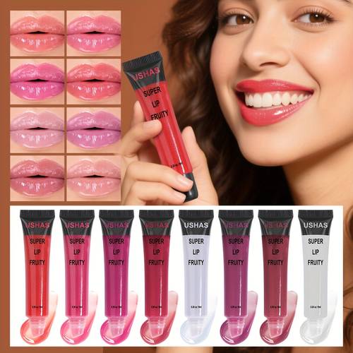 tube lip gloss 8 colors moisturizing and hydrating a mirror like glossy lip look hydrates lips liquid lip gloss suitable for types