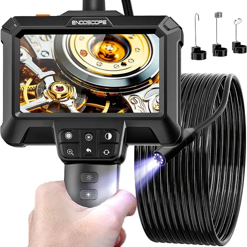 industrial endoscope hd camera auto repair engine carbon deposition sewer air conditioner detection probe endoscope camera with 8pcs adjustable led light 4 3 inch lcd screen endoscope hd 1080p inspection camera