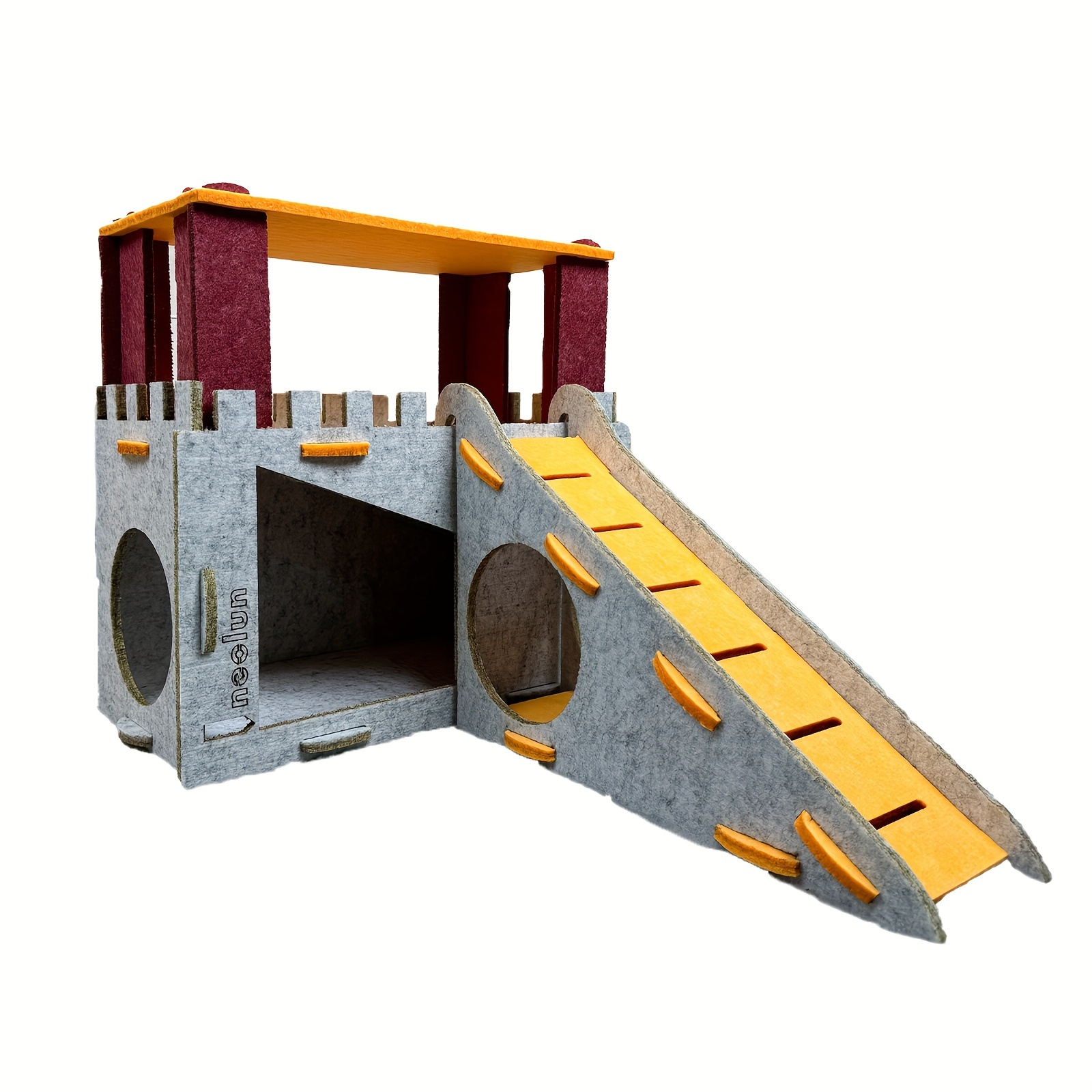 Image of Felt And Bunny Castle Hideouts, Removable Play Area For Small Animals, Rabbit Hideaway Cage Additions For Indoor Of Rabbits, Guinea Pigs, And