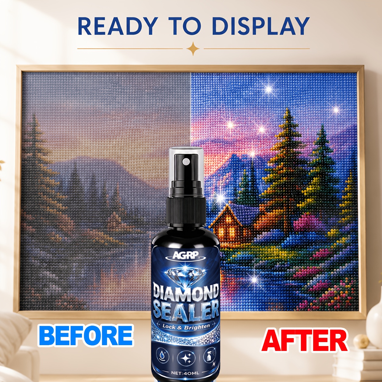 TEMU Diamond Painting Setting And Gloss Spray: Prevents Rhinestones From Falling Off, A Transparent, Durable Finish, And Locks In Long-lasting Shine.