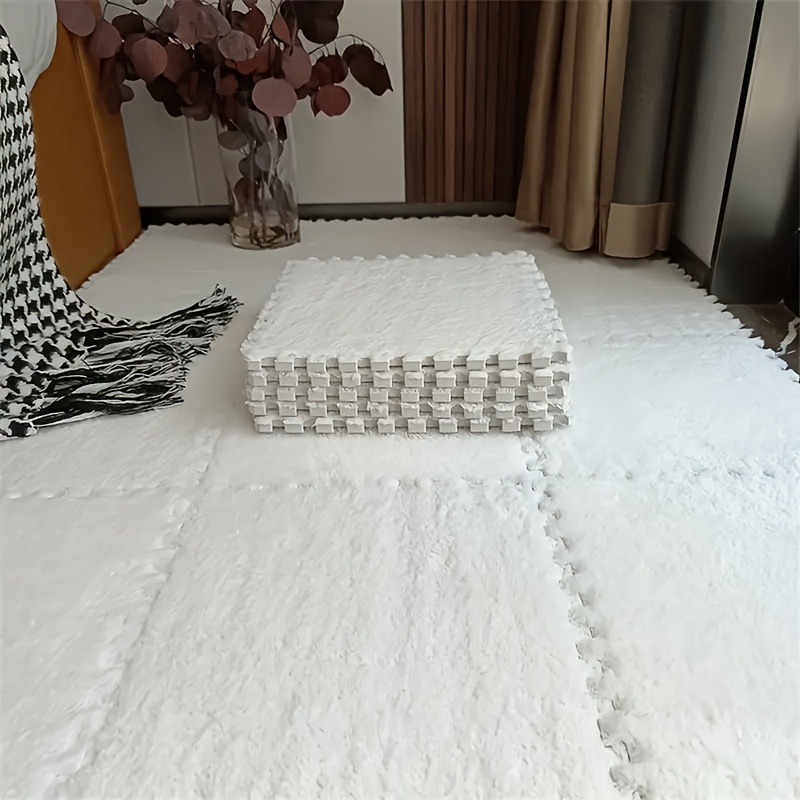 

12pcs Soft Interlocking Eva Foam Mat Set - Anti-slip, Washable Polyester Puzzle Floor Tiles, 1.8x11.8 Inches, Ideal For Office, Bedroom & Indoor Use