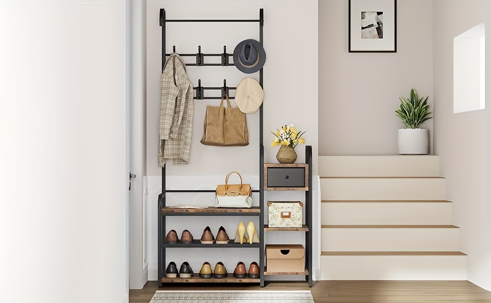 hall tree storage bench entryway coat rack shoe bench Temu