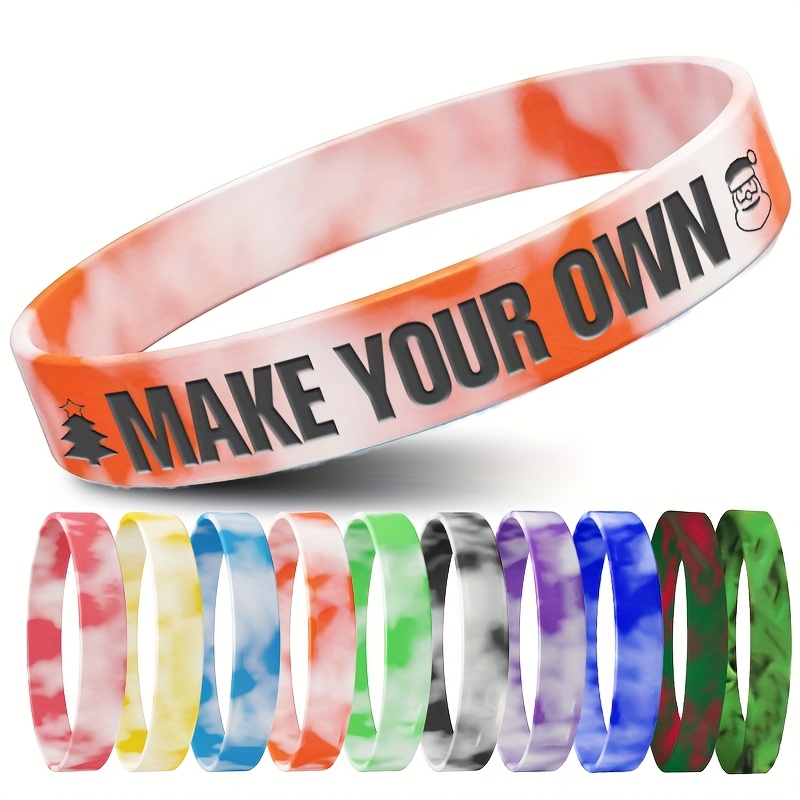 305pcs Custom Silicone Wristbands with Christmas Designs, Unisex Gift