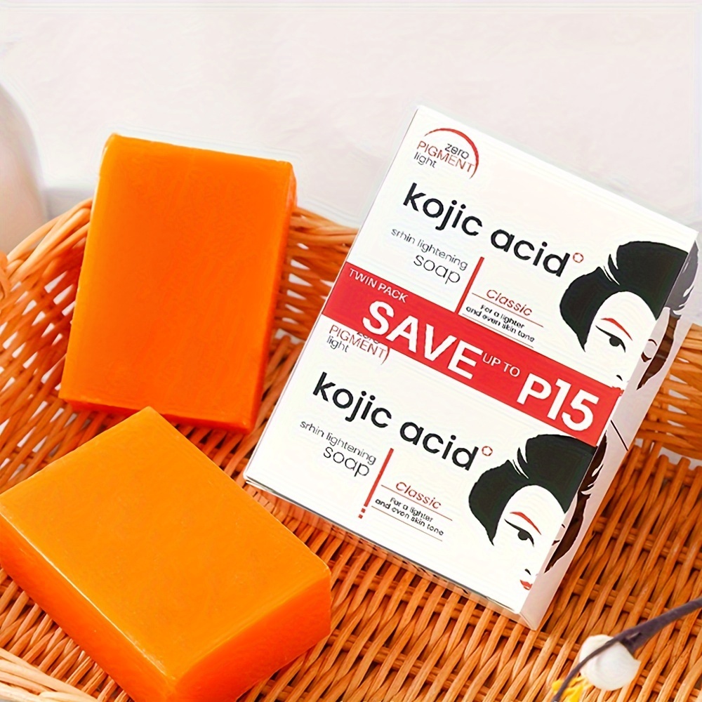 2 Pack Kojic Acid Papaya Soap 2.29oz Each Skin Lightening Fragrance Bath Soap Essential Oil Enriched Bathing Soap Bars