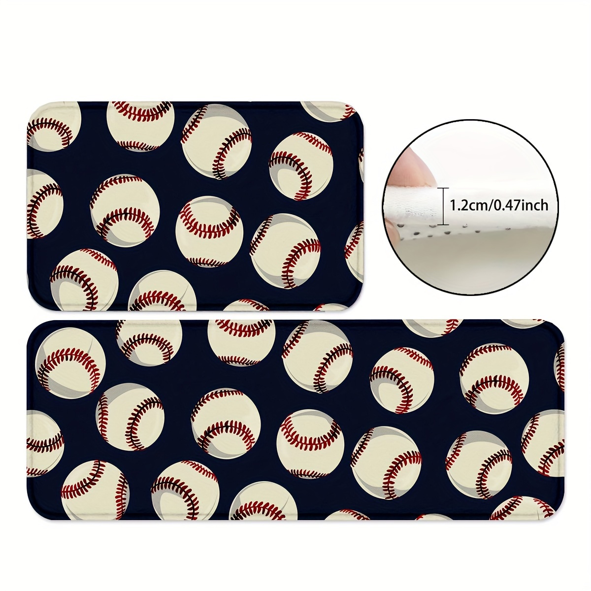 

1/2pcs, Baseball Kitchen Rugs, Non Slip Washable Thicken Kitchen Mat, Kitchen Carpet Rugs For Kitchen Floor, Kitchen Mats For Floor Kitchen Rugs Non Slip Kitchen Runner Rug, Home Decor, Room Decor