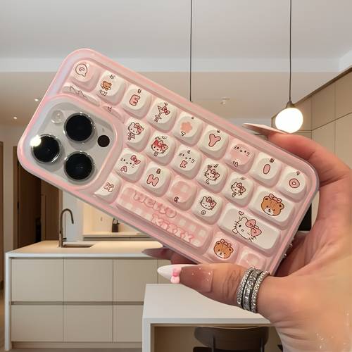 phone case series with keyboard set featuring the adorable kt in patterns at the store a stylish and fashionable perfect as a gift for compatible with 16 16 pro max plus 15 pro 15 pro max 14 14 plus 14 pro 14 pro max 13 13 pro 13 pro max 12 12 pro 12 pro max 11 11 pro max