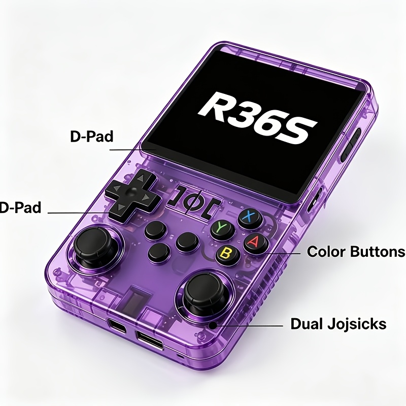 Retro R36S Handheld Game Console, 128GB Portable Game Console, 3.5-Inch HD Gaming Console, Long Battery Life, Dual Analog Sticks, Stable Gameplay, Perfect for Gaming Enthusiasts, Best Men's Birthday Gift Set, Five Colors Available