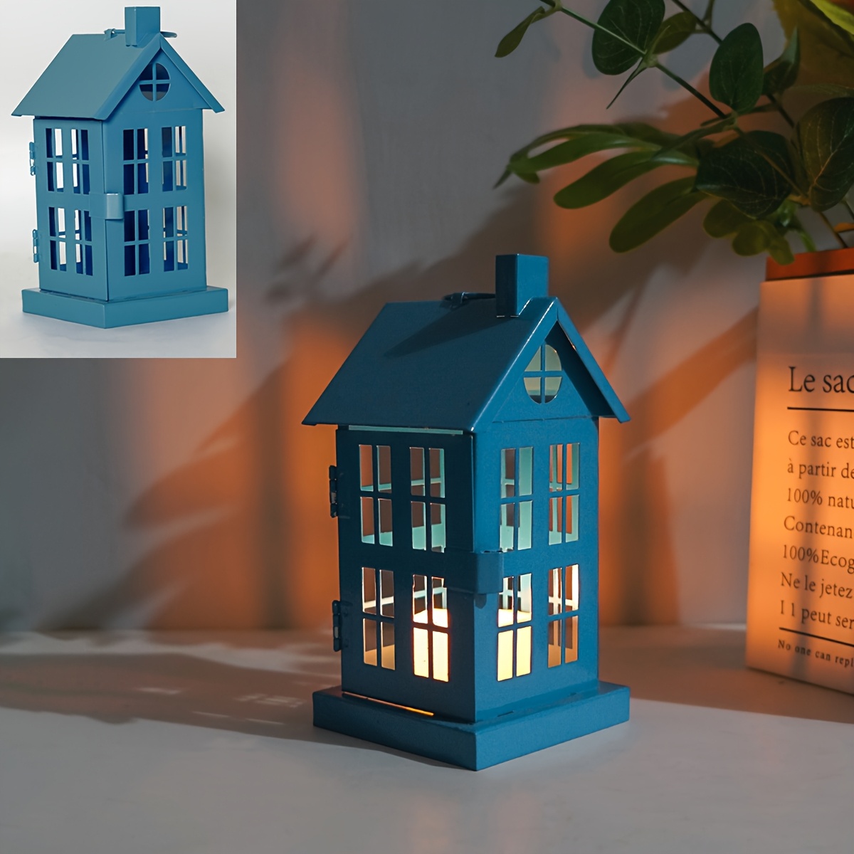 Image of 1pc House Candle Holder, , Home Decoration Candle Holder, Cabin Design, Suitable For Christmas, Halloween, New Year And Other Festivals [without Candles]