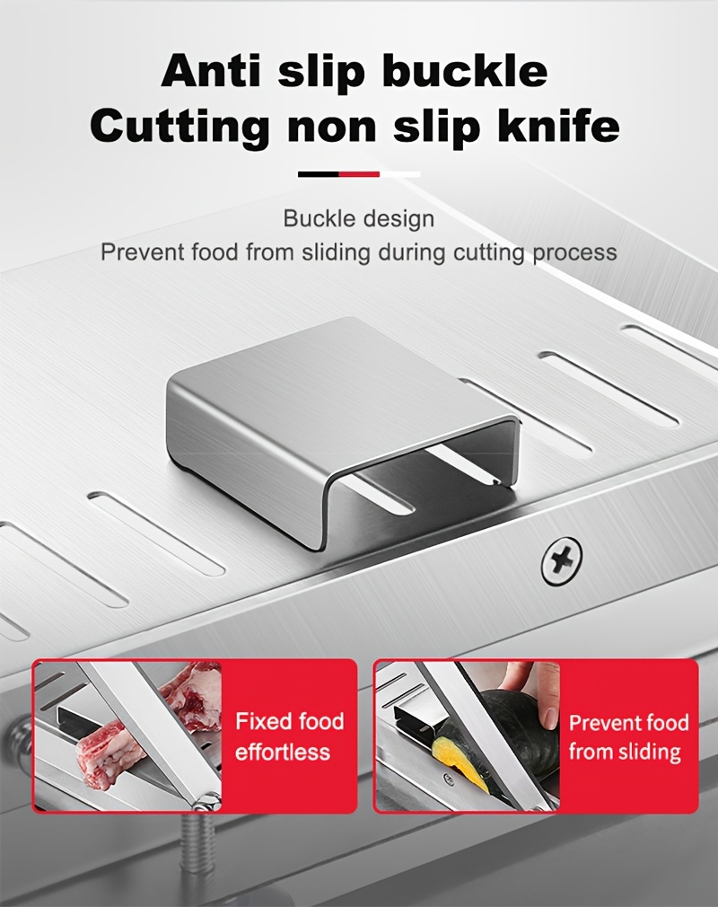 stainless steel manual slicer meat cutter cutter slicing knife easy to clean stainless steel manual meat cutter suitable for   beef vegetables and     gadget Product details 3