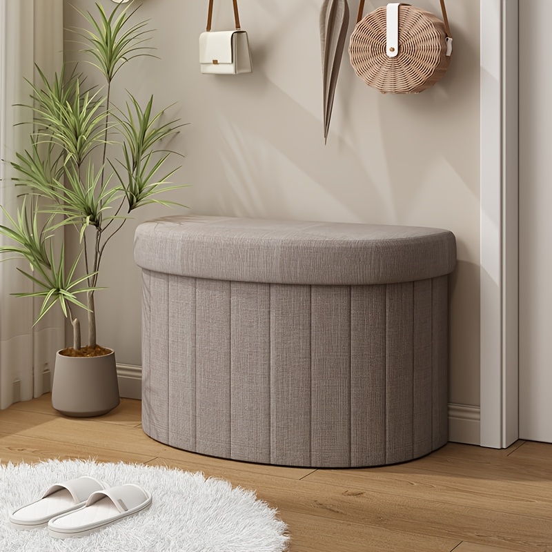 contemporary semi circular storage stool seat large curved Temu
