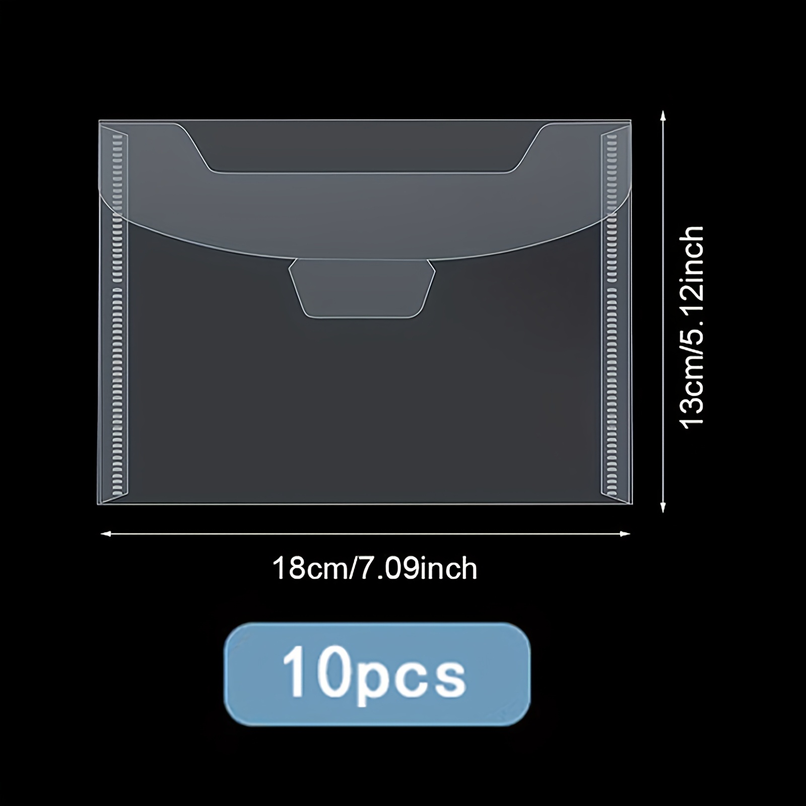 Image of Clear Stamp And Die Storage Bag - 5 Sizes Clear Square Die Storage Envelopes, Great For Crafts, Diy Templates And Paper Card Storage Bags