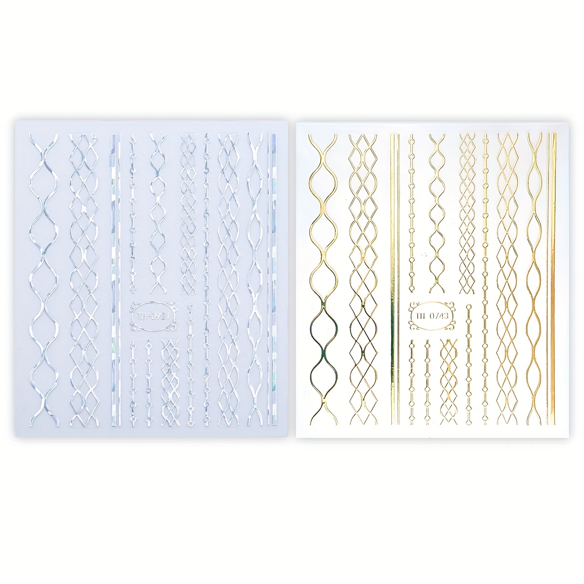 2pcs French Nail Art Sticker Self-adhesive Nail Decals For And Women Nail Art Decoration Manicure Additions