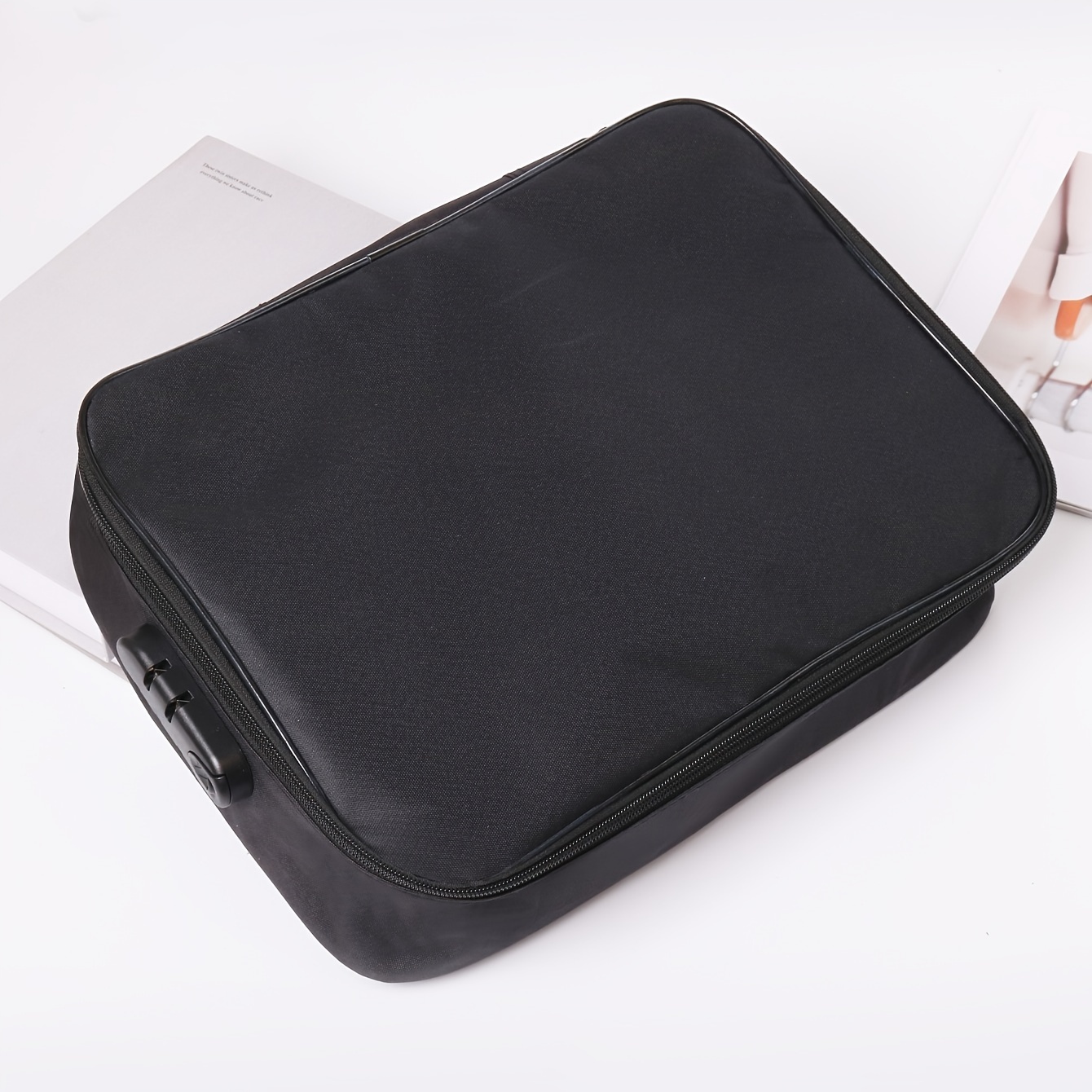 

1/2pcs File Organizer Bag, Certificate Storage Box, Home Office Bag, Portable With Combination Lock, Waterproof Multi-layer Portable File Storage Bag, Drawer Storage And Sorting Bag