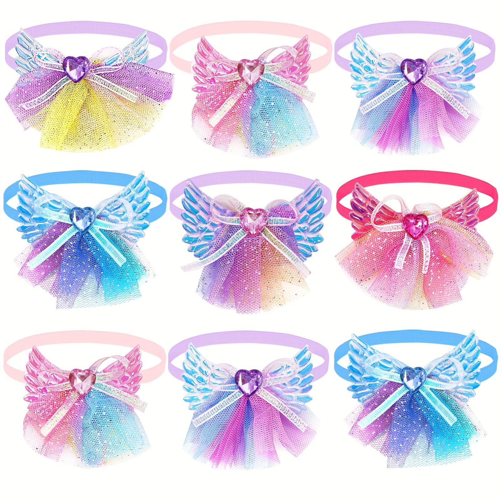 TEMU 20pcs Cute Dog Bowtie Flower Collar Girl Dog Additions Adjustable Girl Puppy Collars Cat Bow Tie Flower With Lace For Cats Pet Summer Birthday Party Christmas Wedding Supplies