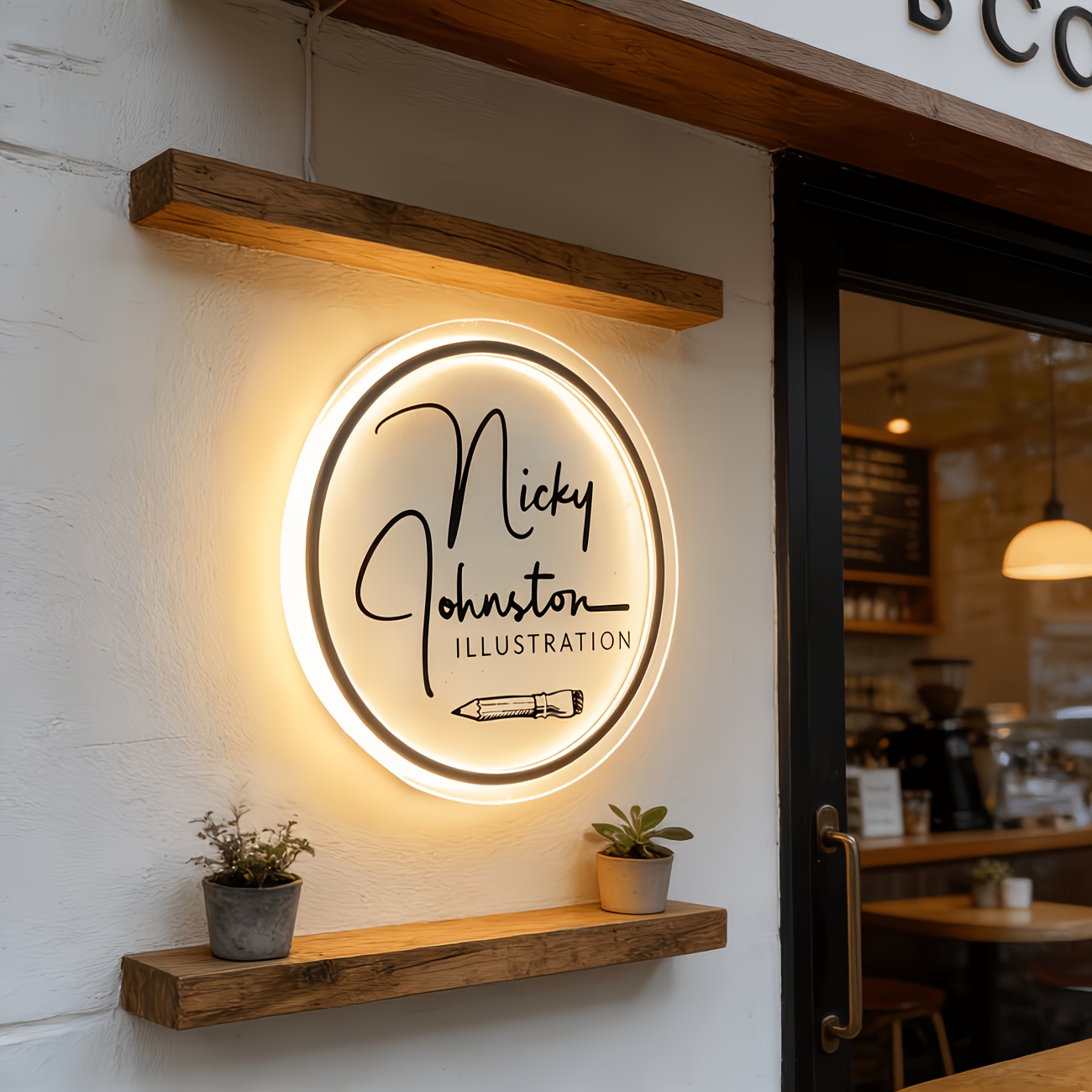 Round Personalized Neon Sign with LED Light, Custom Gift