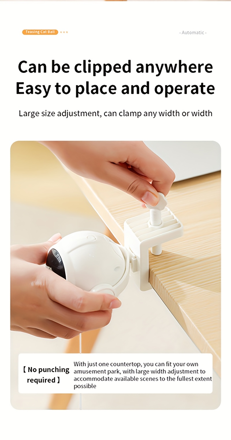 Jouet interactif pour chat avec balle en peluche automatique montante et descendante - un jouet pour chat captivant avec une balle mobile qui stimule l'instinct de chasse du chat, fabriqué en plastique durable, adapté à toutes les races pour un jeu attrayant et stimulant