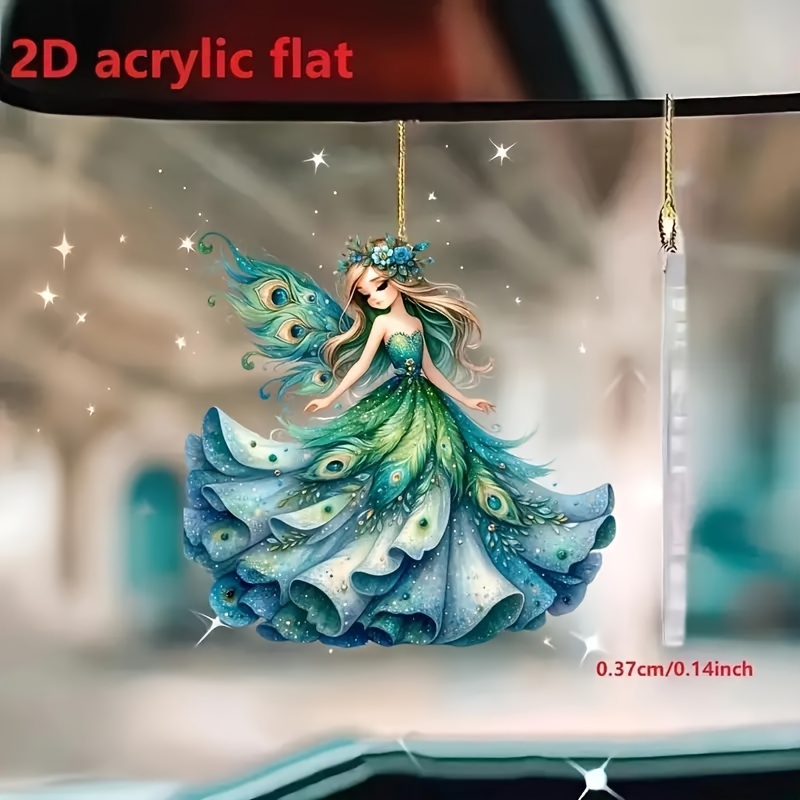 

Princess Acrylic Pendant - 2d Fairy Car Hanging Ornament, Home & Holiday Decor
