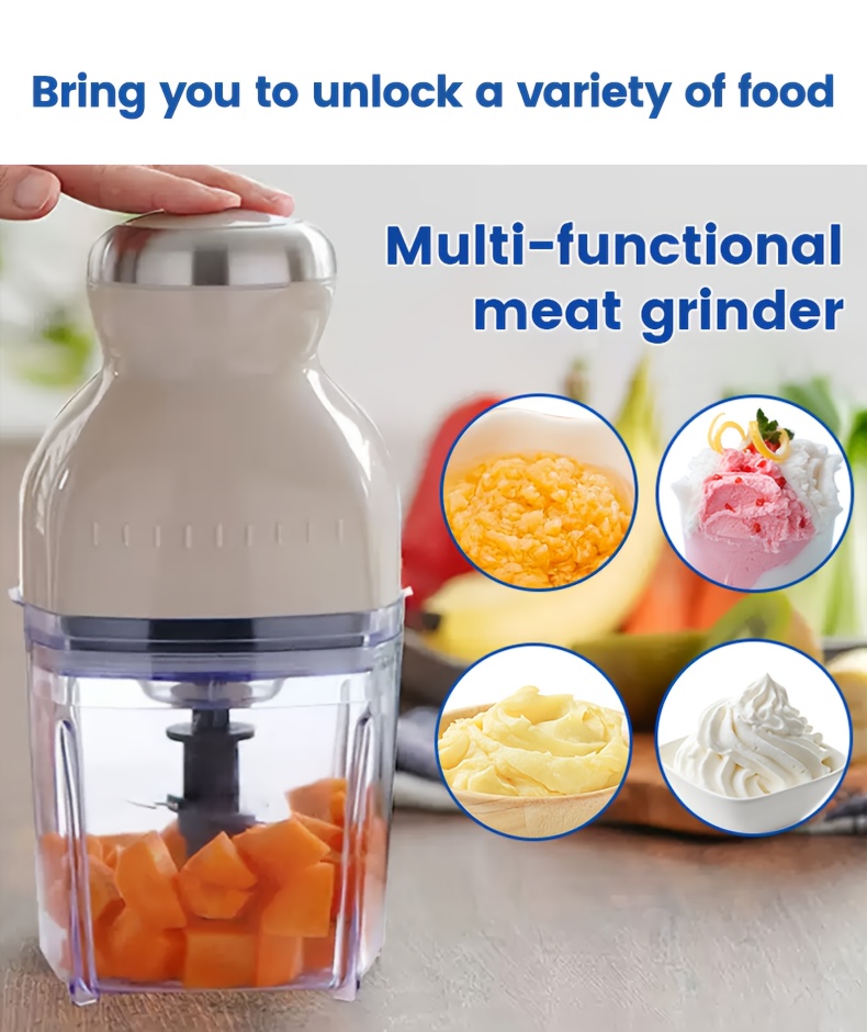 1pc beige   food processor multifunctional mini meat grinder juicer and baby blender with 24000 rpm high   chopper for fruits vegetables and more juice extraction sleek kitchen appliance sturdy   blender for meat Product details 5
