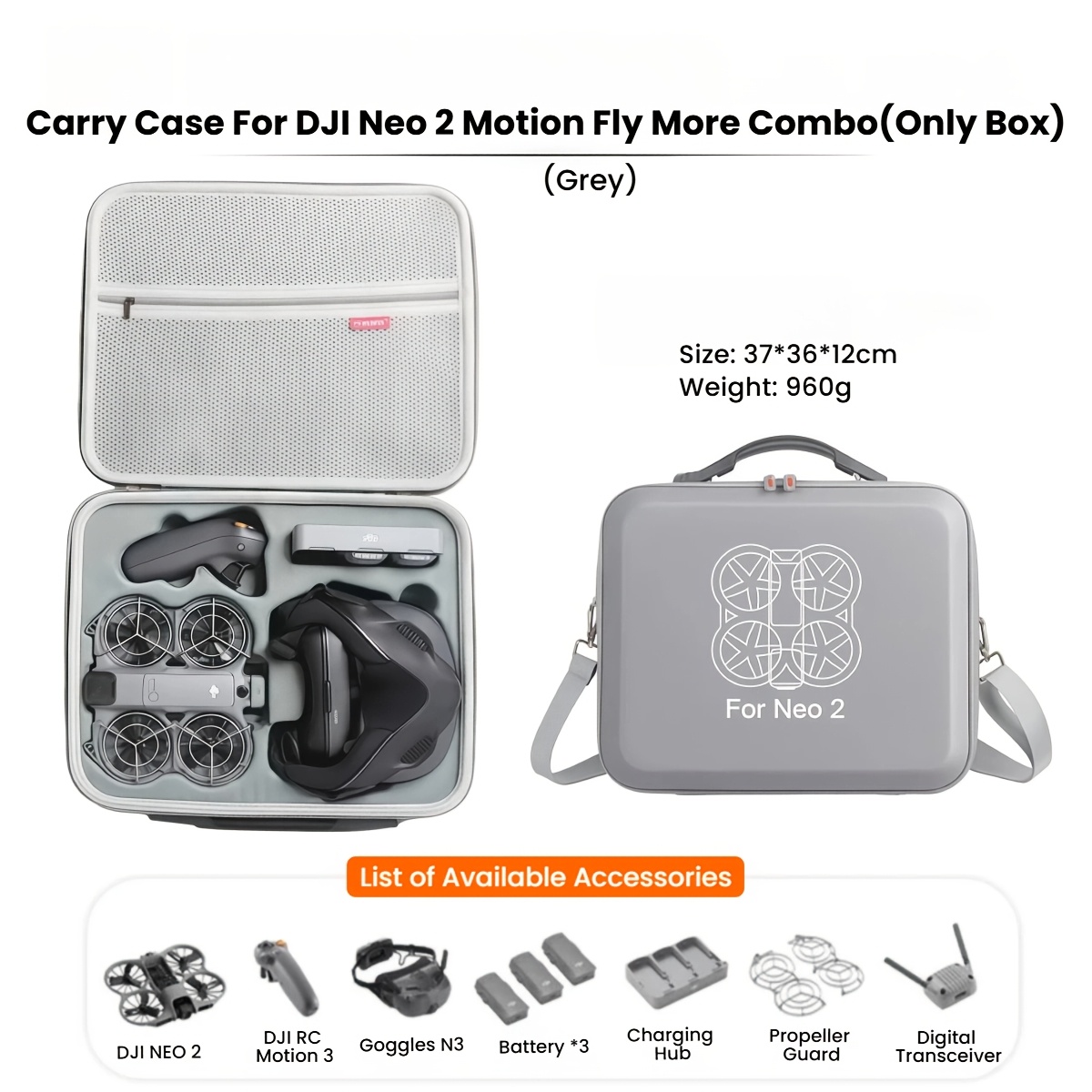 TEMU Housse de transport pour DJI Mini 2, Motion Combo, Drone avec caméra, Sac bandoulière portable pour Motion Combo Additions pour RC Motion 3,