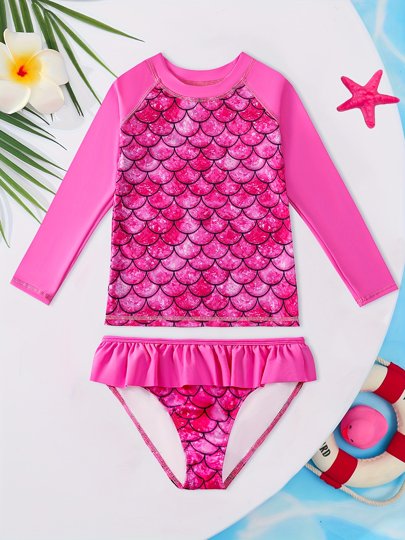 TFJH E Langärmeliger Rashguard Badeanzug Für Kinder – LSF 50+, Aus Polyamid/Elastan, Schnell Trocknend