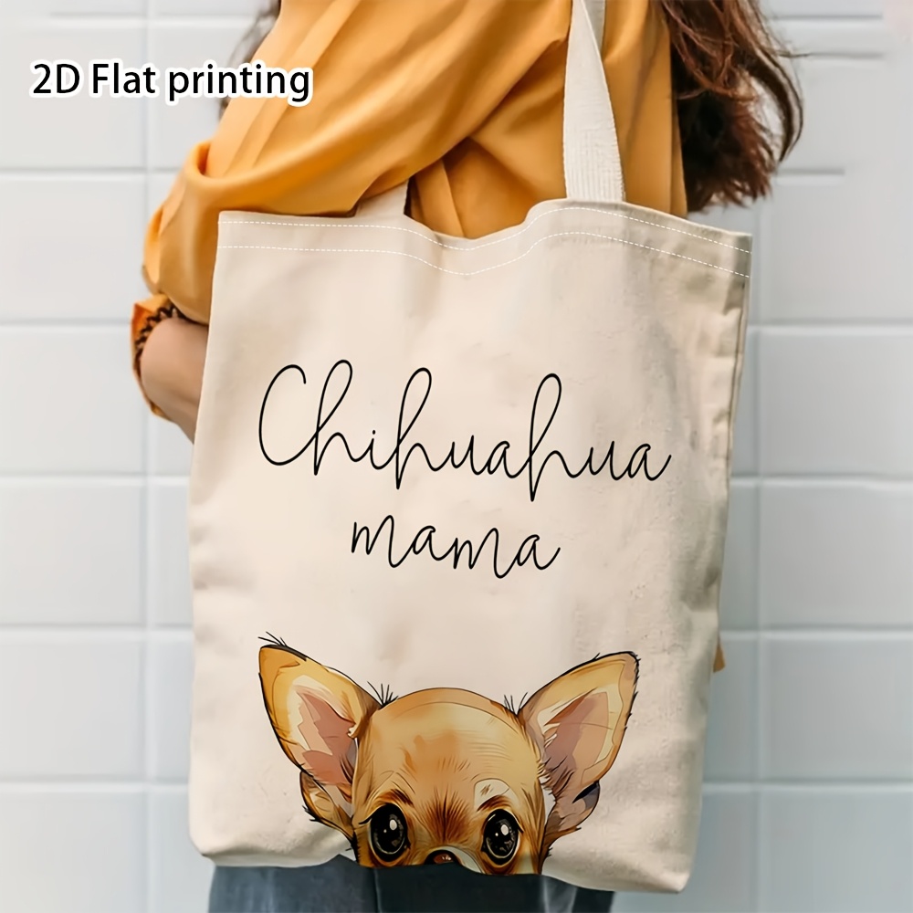 E-shop 1 Stück Niedliche Chihuahua Tragetasche für Frauen & Besitzer – Lustiges Geschenk für Hundeliebhaber mit robuster Einkaufstasche, breitem Griff