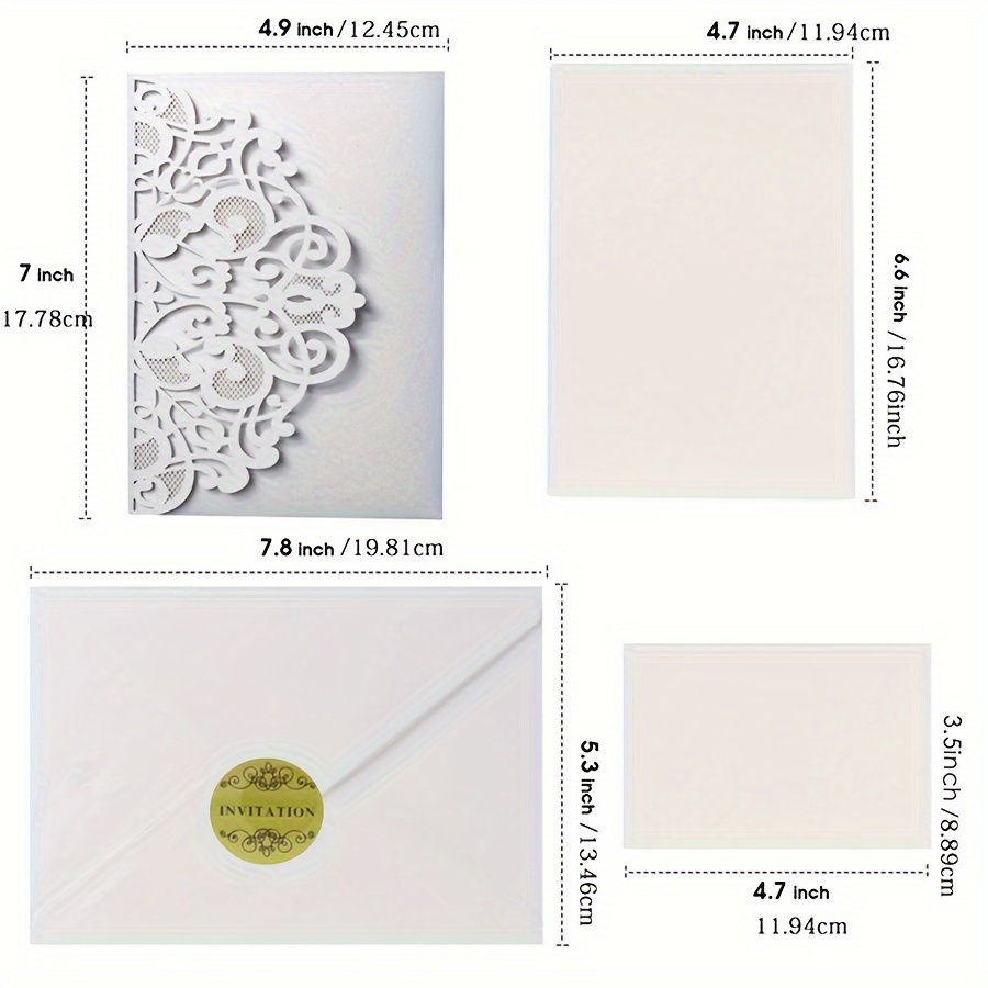 Laser Cut Pearl Paper Wedding Invitations Card Inner Cards - Temu Ireland