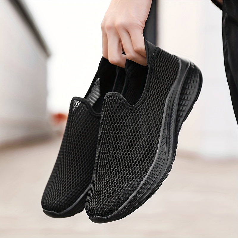 Men'S Breathable Knit Slip-On Sneakers - Lightweight, Comfortable Soft Sole Casual Shoes for Running, Hiking & Everyday Wear, Dark Green, Breathable Fabric Upper, EVA Sole, Slipon Sneakers | Lowtop Sneakers | Breathable Upper, Shoe Comfort for Me