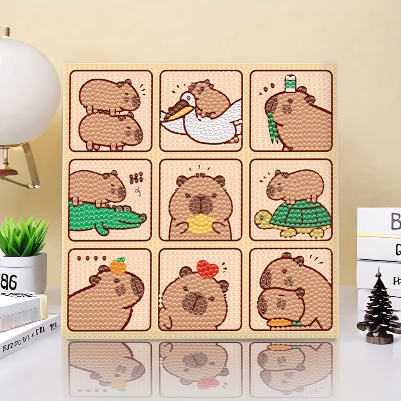 Lxmsja Diamond Painting Enfant avec Cadre, 5D DIY Diamond Painting Chat