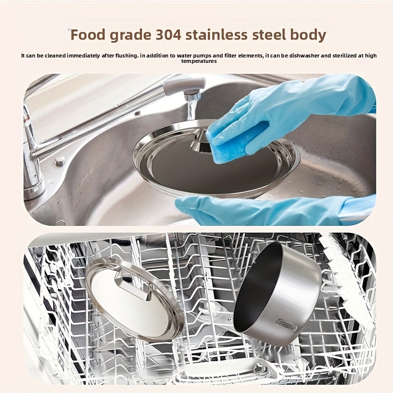 Practical 236oz/7L/1, 8gal Stainless Steel Dog Water Fountain, Automatic Pet Fountain Cat Water Dispenser With Replacement Filters For Cats, Dogs, Multiple Pets, USB Powered Dog Water Fountain With Water Level Window, (FT007 Model), Without Battery 7 Practical 236oz/7L/1, 8gal Stainless Steel Dog Water Fountain, Automatic Pet Fountain Cat Water Dispenser With Replacement Filters For Cats, Dogs, Multiple Pets, USB Powered Dog Water Fountain With Water Level Window, (FT007 Model), Without Battery - Image 7