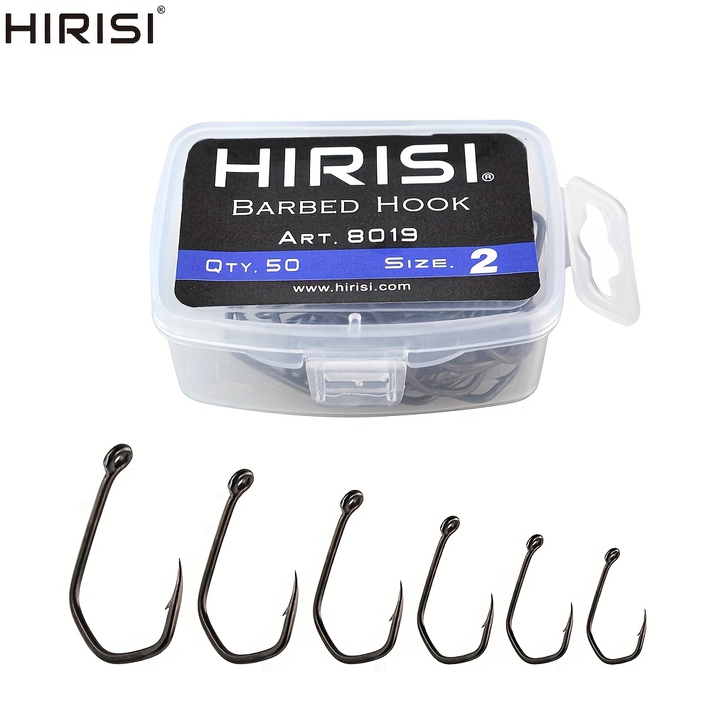 

50pcs Carp Fishing Hooks Barbed Claw Hooks Ptfe Coating High Carbon Stainless Steel Fish Hooks 8019