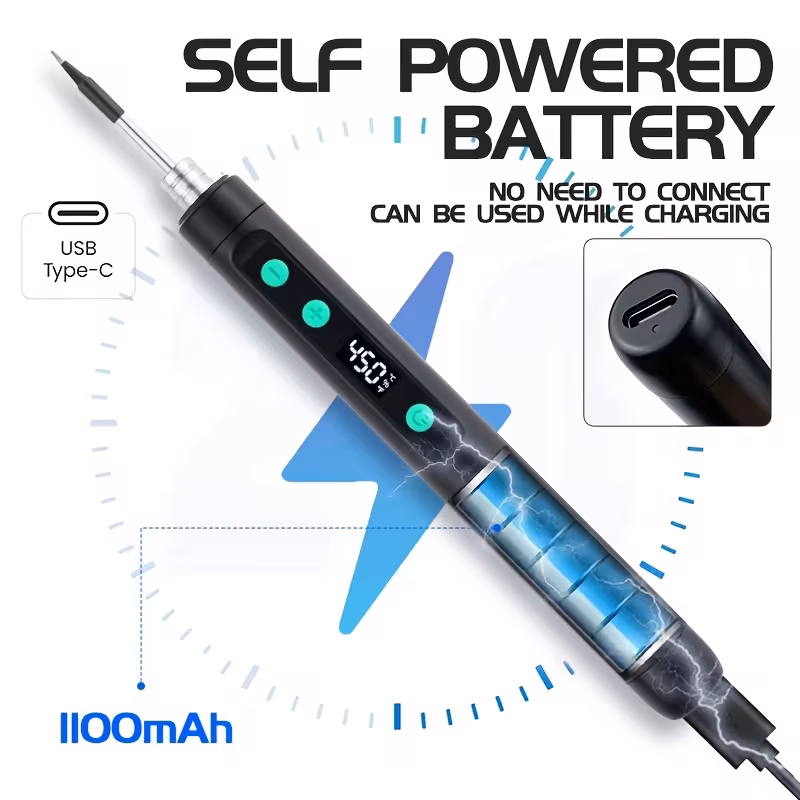 soldering set temperature adjustable with lcd screen up in 180 450 c with 3 ideal for home repairs and Product details 6