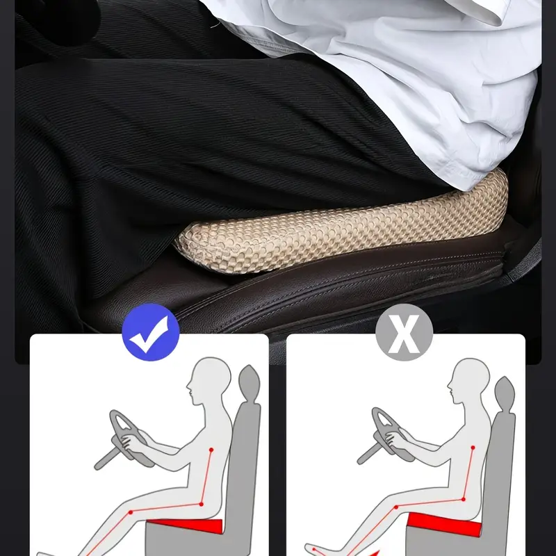 breathable polyester fiber car seat cushion thick height pad with anti slip design vehicles ergonomic support for long drives vehicle seating woven texture premium material daily details 6