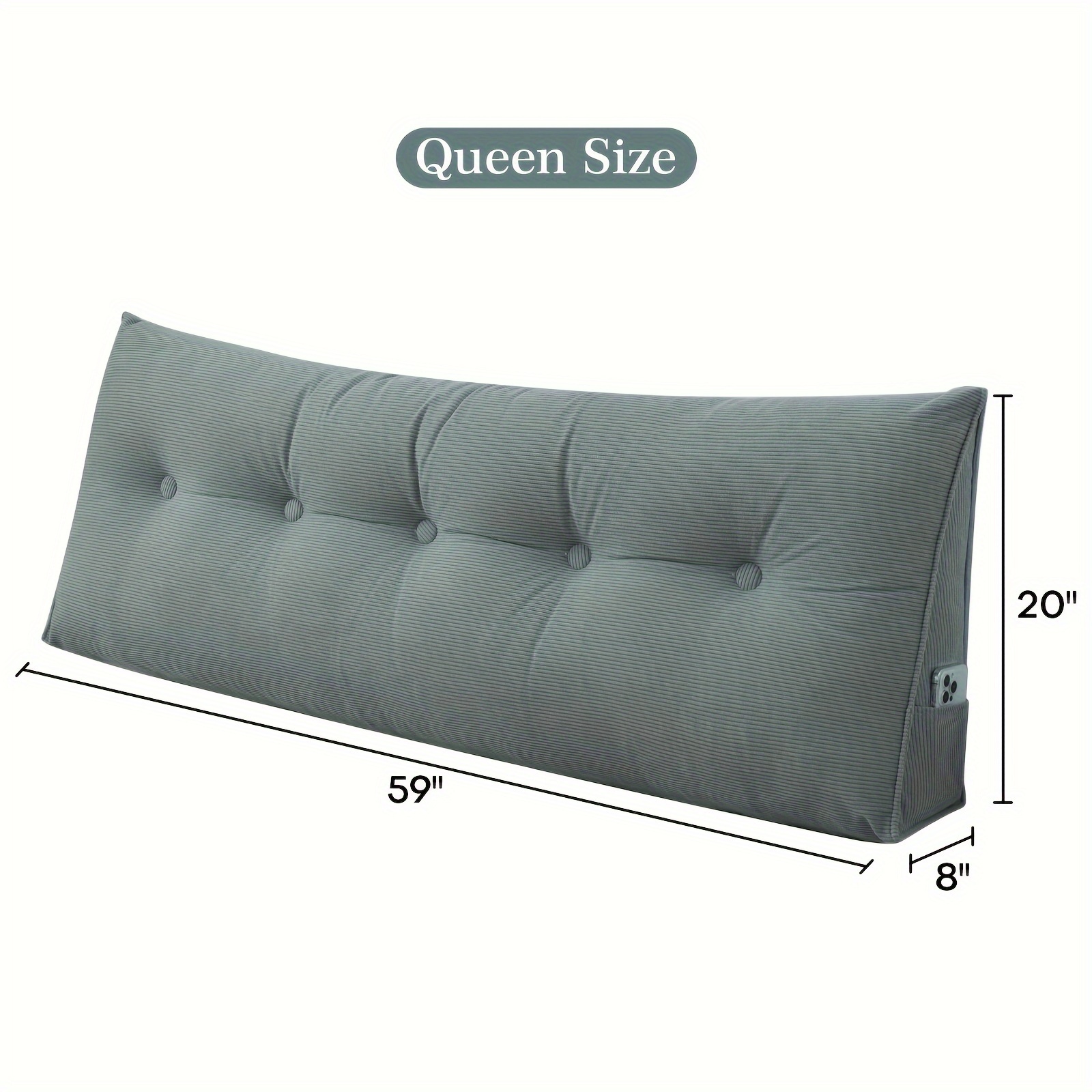 Large Wedge Headboard Pillow – 47in Bed Rest Pillow For Reading, Back Support, Caramel Color