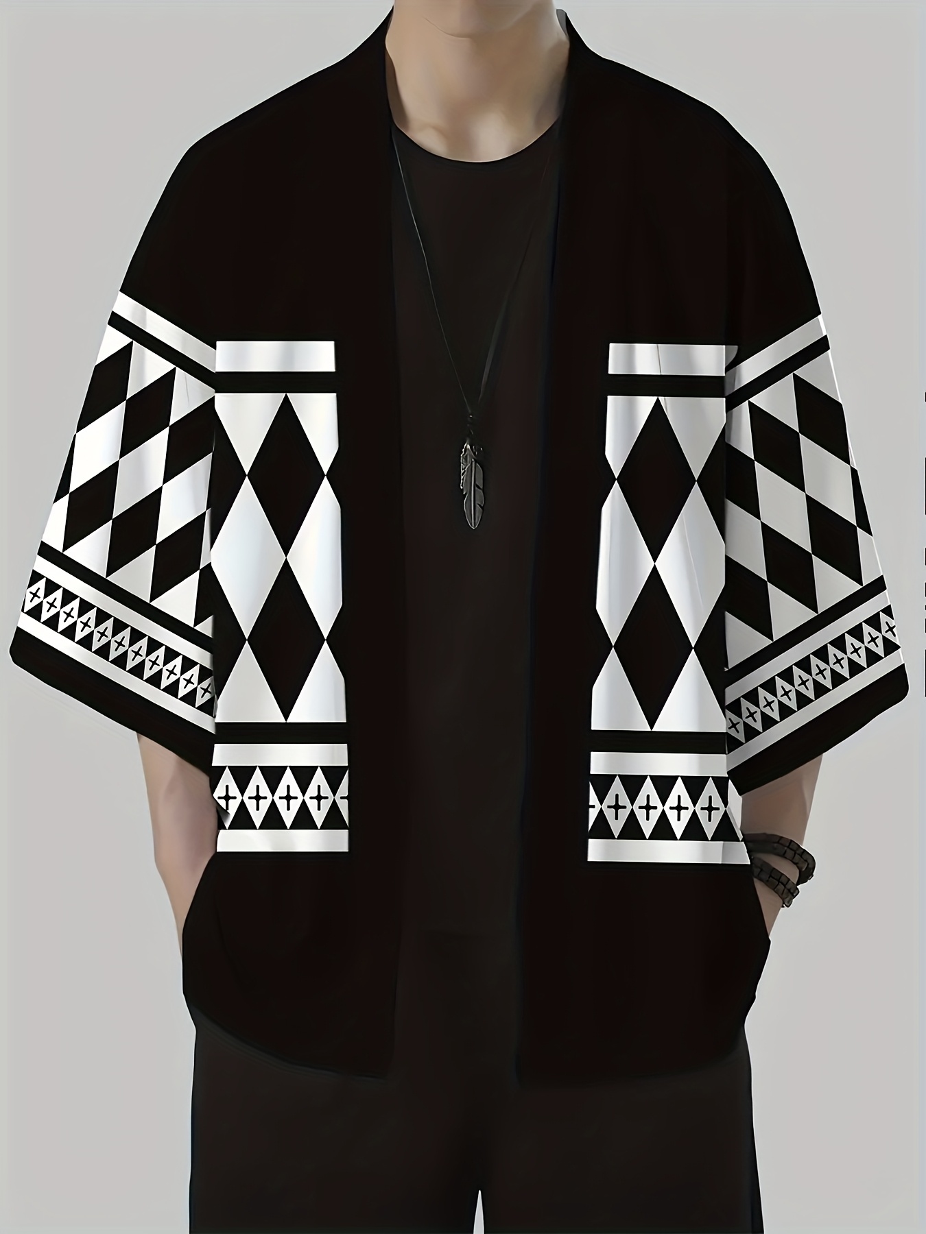 mens kimono shirt sold on Temu United States
